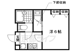 レオパレス花屋町 2階1Kの間取り