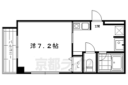 京都市営烏丸線 四条駅 徒歩8分の賃貸マンション 4階1Kの間取り