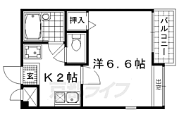 阪急京都本線 大宮駅 徒歩12分の賃貸マンション 1階1Kの間取り