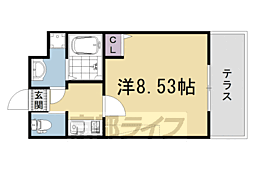 阪急京都本線 西京極駅 徒歩13分の賃貸マンション 1階1Kの間取り