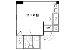 レステ洞院 2階ワンルームの間取り