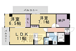 阪急京都本線 西京極駅 徒歩7分の賃貸マンション 4階2SLDKの間取り