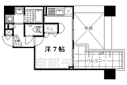 京都市営烏丸線 四条駅 徒歩9分の賃貸マンション 6階1Kの間取り