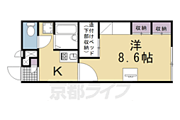 レオパレスラ・リッシュ 1階1Kの間取り
