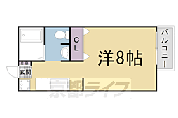JR山陰本線 太秦駅 徒歩8分の賃貸アパート 1階1Kの間取り