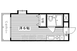 阪急京都本線 西院駅 徒歩8分の賃貸マンション 3階ワンルームの間取り