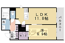 ローズ　フラット 2階1LDKの間取り