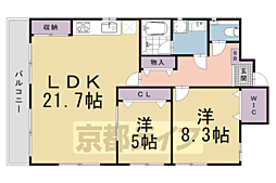 ジーニアススクエア四条高辻 5階2SLDKの間取り