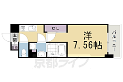 ＴＨＥ　ＧＡＲＮＥＴ　ＳＵＩＴＥ　ＲＥＳＩＤＥＮＣＥ　西七条 5階1Kの間取り