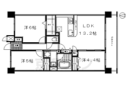 クリスタ京都 8階3LDKの間取り