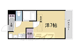 阪急京都本線 西院駅 徒歩9分の賃貸マンション 7階1Kの間取り