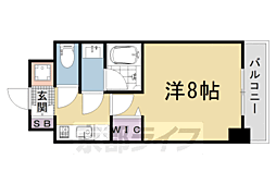 阪急京都本線 西院駅 徒歩15分の賃貸マンション 5階1Kの間取り