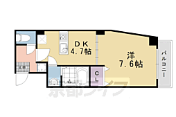 JR山陰本線 太秦駅 徒歩5分の賃貸マンション 5階1DKの間取り