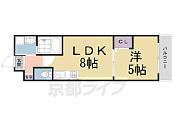 サクシード稲荷2ｎｄ 1階1LDKの間取り
