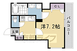 JR山陰本線 丹波口駅 徒歩12分の賃貸マンション 4階1Kの間取り