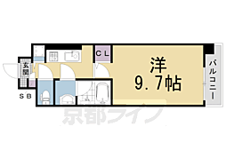 阪急京都本線 西京極駅 徒歩12分の賃貸マンション 4階1Kの間取り