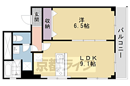 松風マンション 5階1LDKの間取り