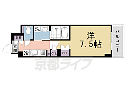 阪急京都本線 大宮駅 徒歩5分の賃貸マンション 2階1Kの間取り