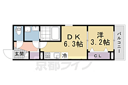 (仮称)ジーメゾン小栗栖クレフィエ 1DKの間取図画像