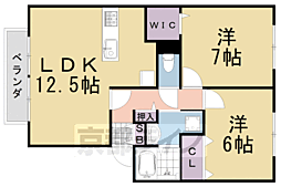 サンシルク桂南 2LDKの間取図画像