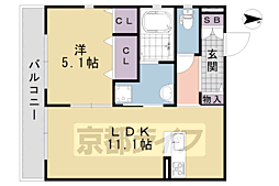 CarreheureuxGOJO 1LDKの間取図画像