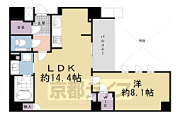 ザ・パークハウス京都河原町 1LDKの間取図画像