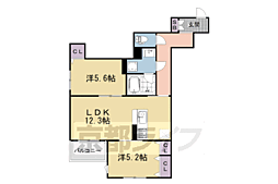 シャーメゾン大宮五条 2LDKの間取図画像
