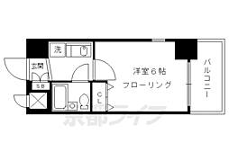エスリード河原町第2 1Kの間取図画像
