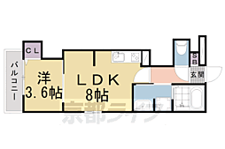 シエーナ御前五条 1LDKの間取図画像