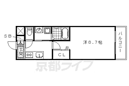 グランレブリー御所北 1Kの間取図画像