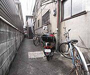 通路が駐輪場です。