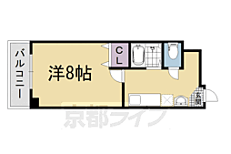 シティコート室町 1Kの間取図画像