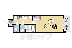 プレサンス京都四条大宮 1Kの間取図画像