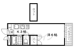 さくらメゾン日野 1Kの間取図画像