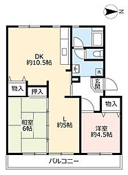 URアーバンフォレスト金山（桜田） 8階2LDKの間取り
