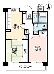 UR都市機構アーバンラフレ滝子 2DKの間取図画像