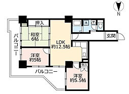 UR都市機構アーバニア千代田 2LDKの間取図画像