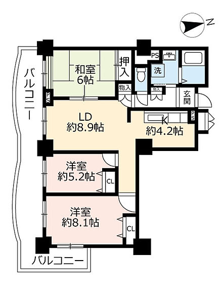 URアーバンラフレ星ヶ丘 ｜愛知県名古屋市千種区星ケ丘1丁目(賃貸マンション3LDK・11階・77.50㎡)の写真 その2