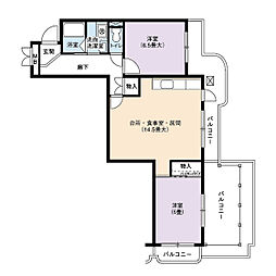UR都市機構一社東 2LDKの間取図画像