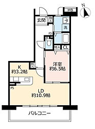 UR都市機構アーバンラフレ虹ケ丘中6号棟 1LDKの間取図画像