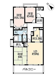 UR都市機構アーバンラフレ星ケ丘1号棟 3LDKの間取図画像