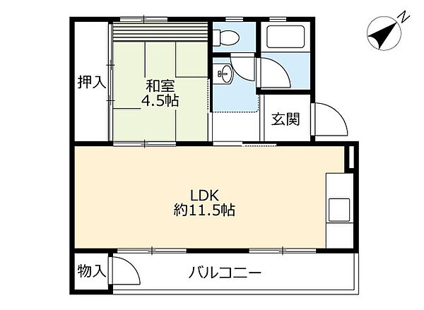 UR藤山台 ｜愛知県春日井市藤山台4丁目(賃貸マンション1LDK・5階・38.17㎡)の写真 その2