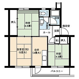 UR都市機構藤山台団地112棟 2DKの間取図画像