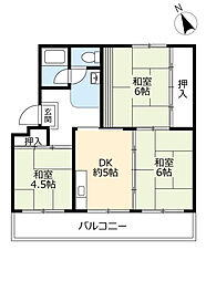 UR都市機構高森台団地110棟 3DKの間取図画像