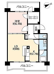 UR都市機構岩成台西団地601棟 1LDKの間取図画像