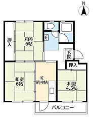 UR都市機構岩成台団地026棟 3Kの間取図画像
