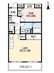 UR都市機構アーバンラフレ志賀11号棟 1LDKの間取図画像
