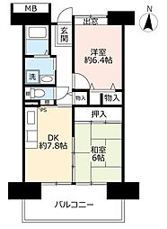 UR都市機構アーバンラフレ鳩岡1号棟 2DKの間取図画像