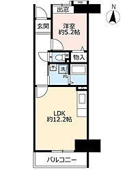 UR都市機構アーバニア志賀公園三番街8号棟 1LDKの間取図画像