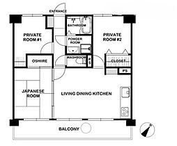 三愛シティライフ空港南2 3LDKの間取図画像